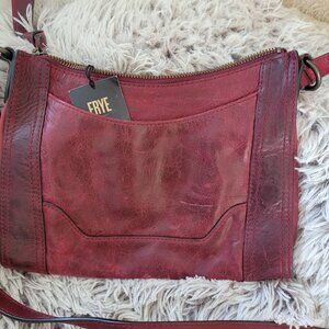 Frye Melissa Zip Leather Crossbody Bag - Red